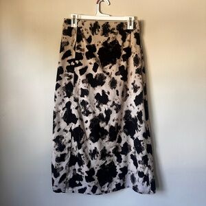 SHEIN Black and Cream Abstract Maxi Skirt